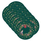 Sousplat Natal Pássaro Verde - 12 Peças - Com Base