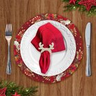 Sousplat Natal Vermelho Papai Noel Com Porta Guardanapo Rena