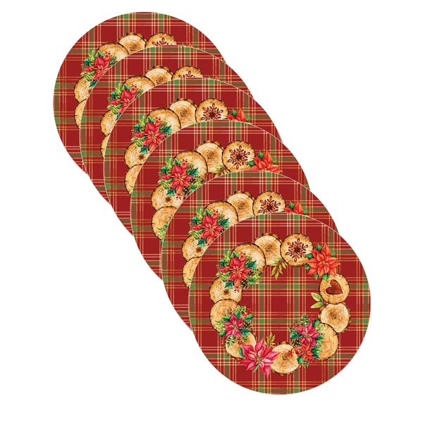 Sousplat Natal Wood - 6 Peças - Sem Base