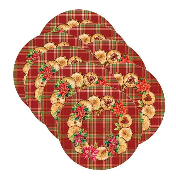 Sousplat Natal Wood - 8 Peças - Sem Base