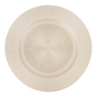 Sousplat com Borda para Mesa Natalina Glamour Clássico Champagne 33x33cm Chromus