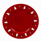 Sousplat para Mesa Plástico Vermelho 1x33x33cm Cromus