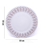 Sousplat Para Prato De Mesa Decorativo Branco Com Flores Em R