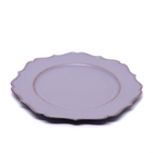 Sousplat Para Prato De Mesa Decorativo Cinza E Rosê Com Borda