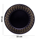 Sousplat Para Prato De Mesa Decorativo Preto Com Flores Em Do