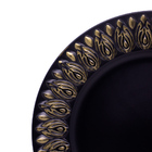 Sousplat Para Prato De Mesa Decorativo Preto Com Flores Em Do