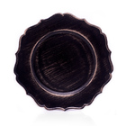 Sousplat Para Prato De Mesa Decorativo Preto E Dourado Com Bo