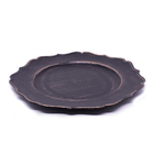 Sousplat Para Prato De Mesa Decorativo Preto E Dourado Com Bo