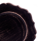 Sousplat Para Prato De Mesa Decorativo Preto E Dourado Com Bo