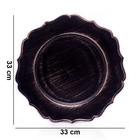 Sousplat Para Prato De Mesa Decorativo Preto E Dourado Com Bo