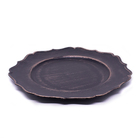 Sousplat Para Prato De Mesa Decorativo Preto E Dourado Com Bo