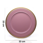 Sousplat Para Prato De Mesa Decorativo Rosa Com Detalhes Em D