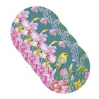 Sousplat Pássaros Rosas - 4 Peças - Com Base