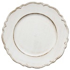 Sousplat Patinado De Plastico Moon Branco 25cm Branco Lyor  7