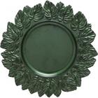 Sousplat Patinado Garden Leaf Premium Verde 35cm Lyor