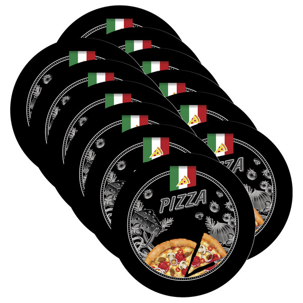 Sousplat Pizza Black - 12 Peças - Com Base