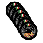 Sousplat Pizza Black - 6 Peças - Com Base