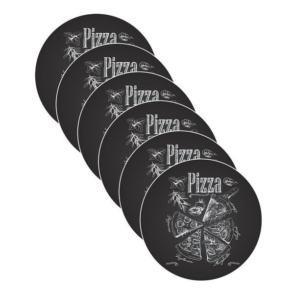 Sousplat Pizza Black - 6 Peças - Sem Base