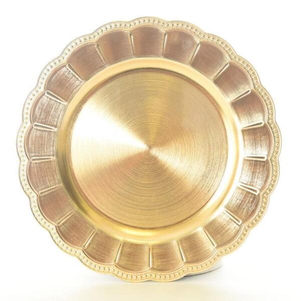 Sousplat Plástico Borda Renda 33cm Dourado 1104803 Hubme