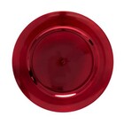 Sousplat Plástico Natal Redondo Vermelho 33cm