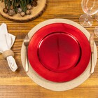 Sousplat Plástico Natal Redondo Vermelho 33cm