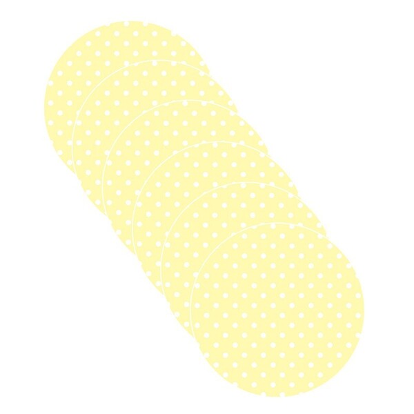 Sousplat Poá Amarelo - 6 Peças - Sem Base