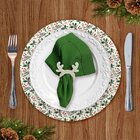 Sousplat Ramos Verdes Com Porta Guardanapo Rena