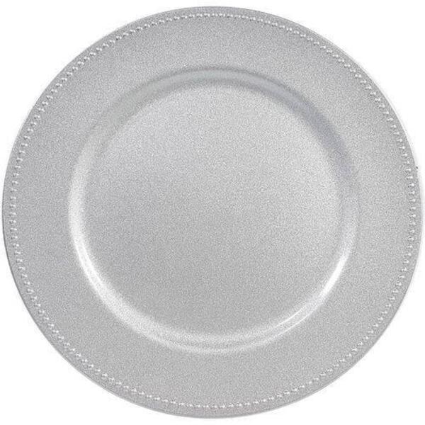 Sousplat Redondo Borda Decor Prata 33 Cm