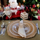 Sousplat Redondo Decorativo Natalino Dourado 35 Cm - Indo Dec