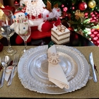 Sousplat Redondo Decorativo Natalino Prata 35x35x35 Cm D'rossi