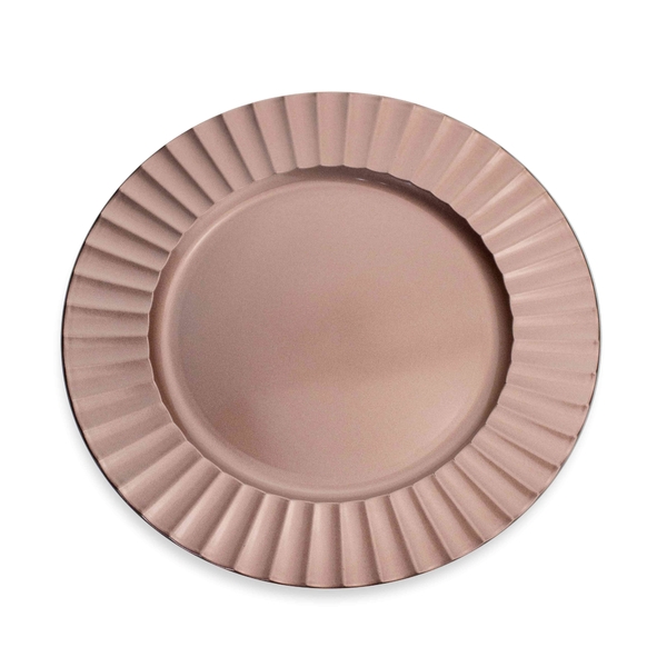 Sousplat Redondo Decorativo Natalino Rosê 33x33x33 Cm D'rossi