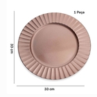 Sousplat Redondo Decorativo Natalino Rosê 33x33x33 Cm D'rossi