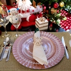 Sousplat Redondo Decorativo Natalino Rosê 33x33x33 Cm D'rossi