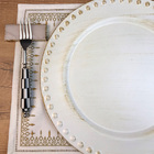 Sousplat Redondo Valence Conwy Branco Com Marrom 35cm