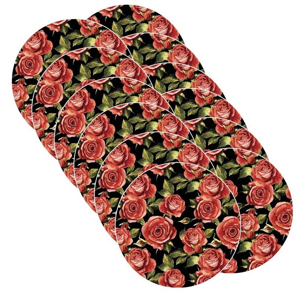 Sousplat Rosas - 12 Peças - Com Base
