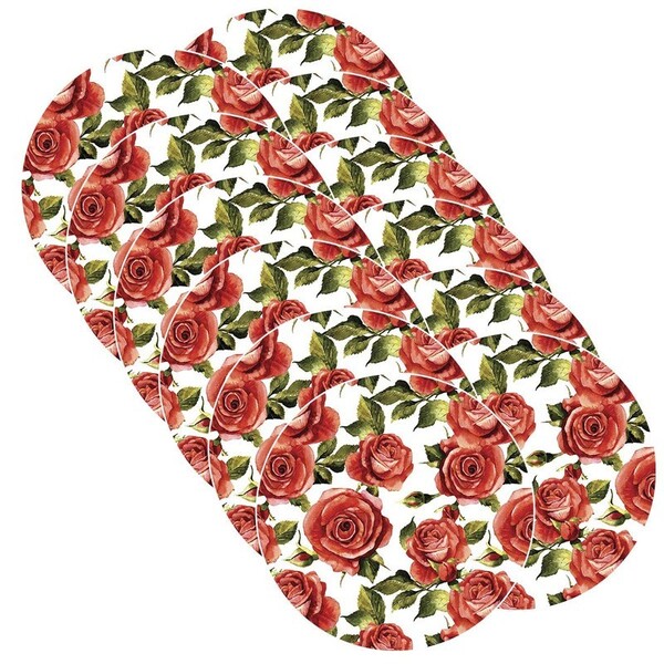 Sousplat Rosas Branco - 12 Peças - Com Base