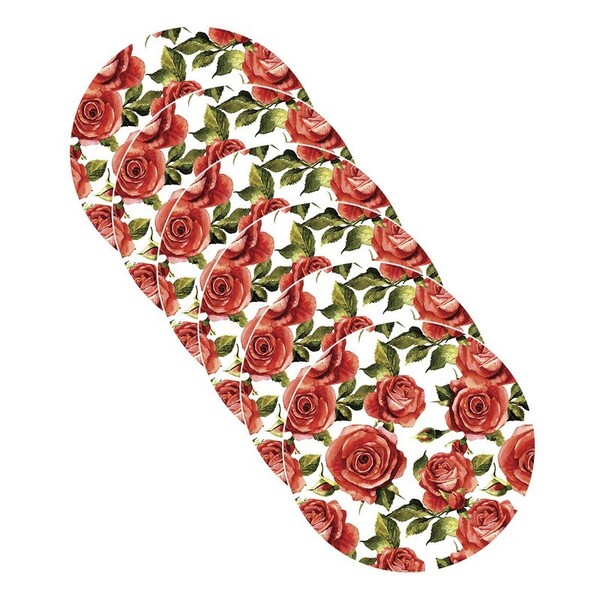 Sousplat Rosas Branco - 6 Peças - Sem Base