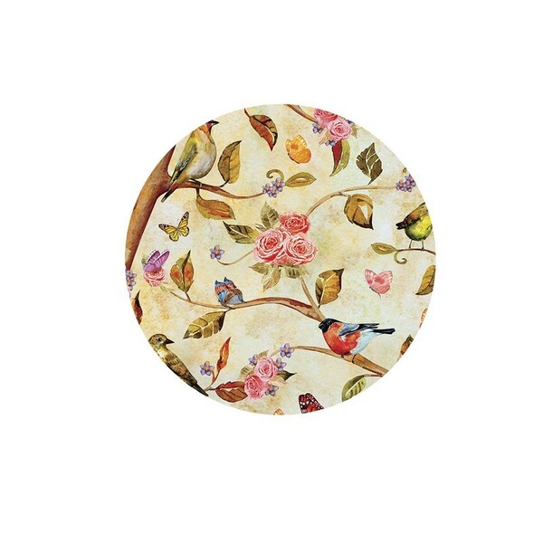Sousplat Rosas E Pássaros - 1 Peça - Sem Base