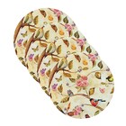 Sousplat Rosas E Pássaros - 4 Peças - Com Base