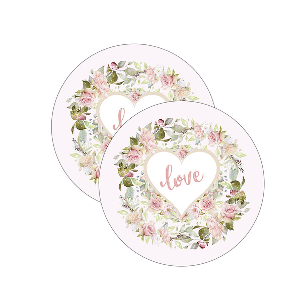 Sousplat Rosas Love - 2 Peças - Sem Base