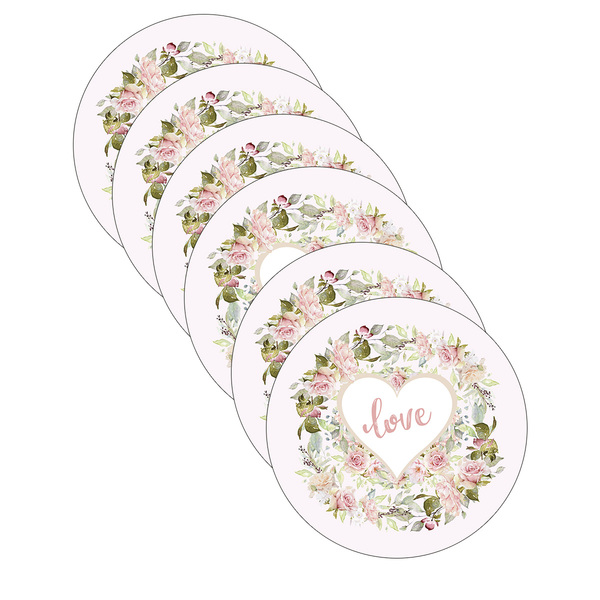 Sousplat Rosas Love - 6 Peças - Com Base