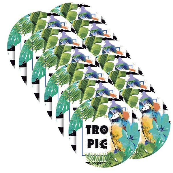 Sousplat Tropical Arara - 12 Peças - Com Base