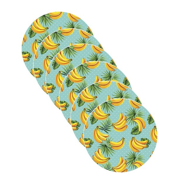 Sousplat Tropical Banana - 6 Peças - Com Base