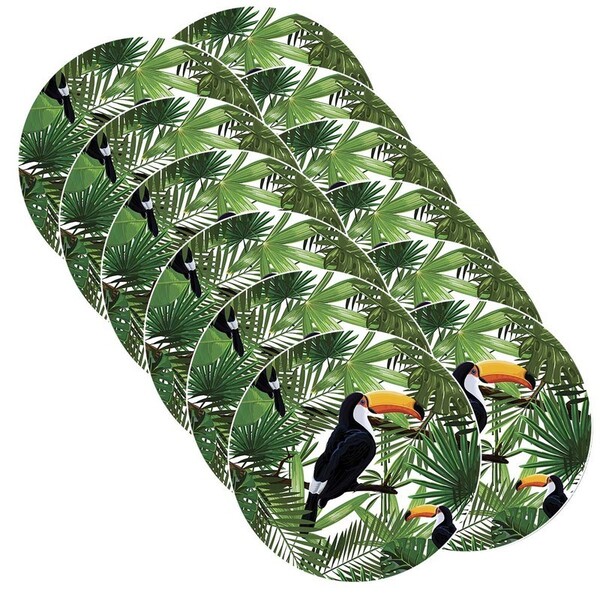 Sousplat Tucano Folhas - 12 Peças - Sem Base