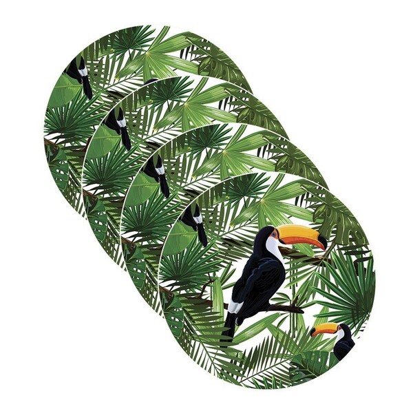 Sousplat Tucano Folhas - 4 Peças - Sem Base