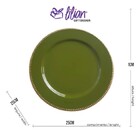 Sousplat Verde E Dourado Bolinhas