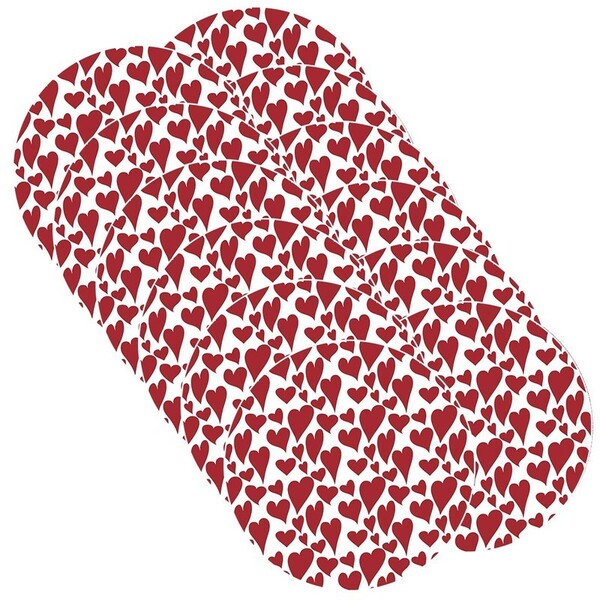 Sousplat Vermelho Corações - 12 Peças - Sem Base