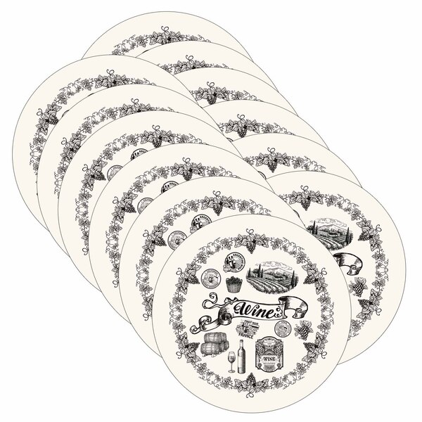 Sousplat Wine Vintage - 12 Peças - Sem Base