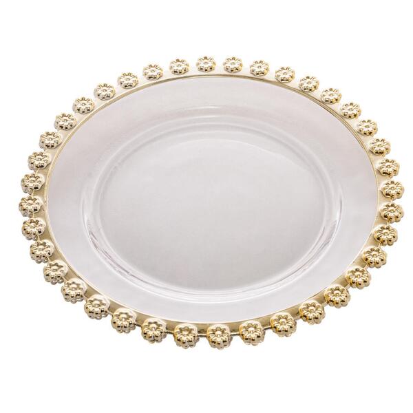 Sousplat Wolff Daisy Borda Dourada De Cristal 32cm