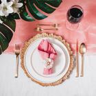 Sousplat Wolff Flor De Plástico Dourado 33cm